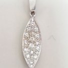 14k White Gold Diamond Leaf Pendent 0.48 Carat