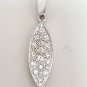 14k White Gold Diamond Leaf Pendent 0.48 Carat