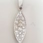 14k White Gold Diamond Leaf Pendent 0.48 Carat