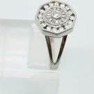 $1348 RETAIL 14k White Gold Diamond Cocktail Ring Size 7 Ciommo Octagon Design