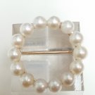 Fine 14k Yellow Gold Angels Halo Pearl Pin