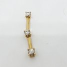10k Yellow Gold Triple Diamond Dangle Pendant