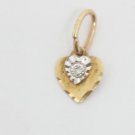 14k Yellow Gold Diamond Heart Charm 0.05 Carat