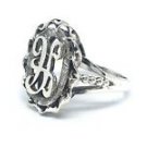 925 Sterling Silver Initial Letter A Signet Ring size 6.5