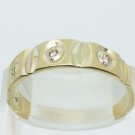 Fancy 14k Yellow Gold Diamond Wedding Band Size 9