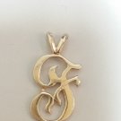 14k Yellow Gold Initial G Letter Pendant 21 mm Tall