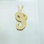 14k Two Tone Gold Initial Letter C Charm With Diamond