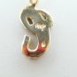 14k Two Tone Gold Initial Letter C Charm With Diamond