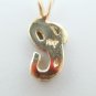 14k Two Tone Gold Initial Letter C Charm With Diamond