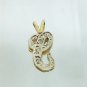 14k Two Tone Gold Initial Letter C Charm With Diamond