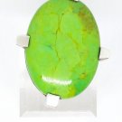 925 Sterling Silver Green Granite Cocktail Ring Size 7.5