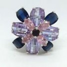 Sterling Silver Multi Color Cocktail Ring Made In Thailand Size 8.5