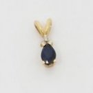 14k Yellow Gold Precious Gemstone 0.40 Carat Sapphire Pendant
