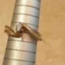 $316 RETAIL 10k two tone yellow gold 0.04 carat diamond solitaire ring size 7