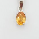 14k White Gold Yellow Topaz Pendant 0.45 Carat Gemstone