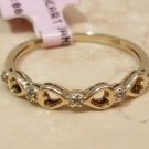 $198 RETAIL 10k yellow gold love and hearts MMZ designer diamond ring 1g