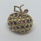 18k Yellow Gold Sapphire and Ruby Studded Golden Apple of Seduction Pendant