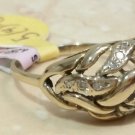 $902 14k yellow gold 0.15 carat diamond cocktail ring size 6.75