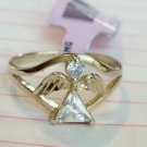 $400 10k Yellow Gold Cubic Zirconia Angel Cocktail Made in Mexico Size 7
