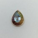 14k Yellow Gold MultiColor Teardrop Pendant by Designer LGL 1.14 ct Center Stone