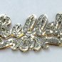 12k Two Tone 3D Bella Name Plate Pendant with .3 Carat Diamonds TCW