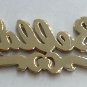 12k Two Tone 3D Bella Name Plate Pendant with .3 Carat Diamonds TCW