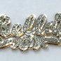 12k Two Tone 3D Bella Name Plate Pendant with .3 Carat Diamonds TCW