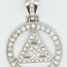 HEAVY 14k Yellow Gold CZ Illuminati Pendant Over 18 grams