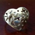 Vintage 925 Sterling Silver Ring Nickel Free Sun Moon Stars Heart Ring Size 7