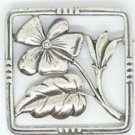 925 Sterling Silver Fine Filigree Framed Flower Pin