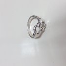 925 Sterling Silver Double Heart Ring Size 6.5