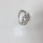 925 Sterling Silver Double Heart Ring Size 6.5