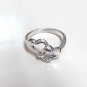 925 Sterling Silver Double Heart Ring Size 6.5