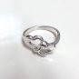 925 Sterling Silver Double Heart Ring Size 6.5