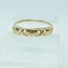 14k Yellow Gold XOX Heart Ring Fancy Band Size 7