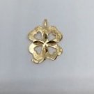 14k Yellow Gold Lucky Irish Four Leaf Clover Pendant