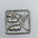 925 Sterling Silver Filigree Framed Flower Pin