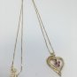 18 Inch 14k Yellow Gold Ruby Heart Necklace Made in Italy