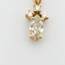 14k Yellow Gold Marquise Cut Diamond Pendant 0.5 CT Half Carat TCW