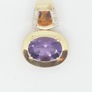 14k Yellow Gold Amethyst Citrine Diamond Pendant 6.6 Carat TCW