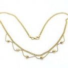 14k Yellow Gold Fancy Diamond Cut Beaded 16 Inch Necklace Made In Italy