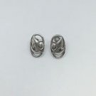 925 Sterling Silver Non Piercing Framed Leaf Earrings Clamp Back