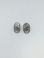 925 Sterling Silver Non Piercing Framed Leaf Earrings Clamp Back