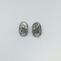 925 Sterling Silver Non Piercing Framed Leaf Earrings Clamp Back
