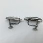 925 Sterling Silver Non Piercing Framed Leaf Earrings Clamp Back