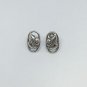 925 Sterling Silver Non Piercing Framed Leaf Earrings Clamp Back
