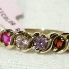 $550 10k yellow gold .55 carat citrine garnet semiprecious gemstone ring size 7