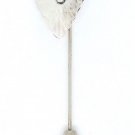 925 Sterling Silver Heart Shaped Leaf Pin Designer Made by FCS