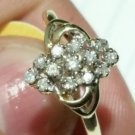 $790 Retail 14k yellow gold 0.25 diamond cocktail ring size 7