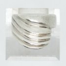 925 Sterling Silver Wave Design Wide Band Ring Size 5